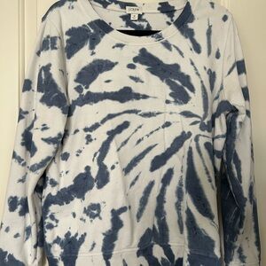 J.Crew Navy and White Tie-Dye Top